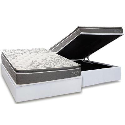 Cama Box Baú Casal + Colchão Molas Kappesberg Ensacadas Serene + Base Crc Courano White
