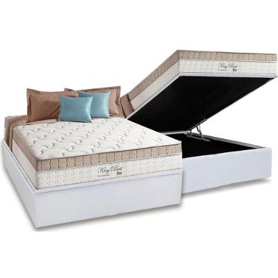 Cama Box Baú Casal + Colchão Molas Bonnel Anjos King Best