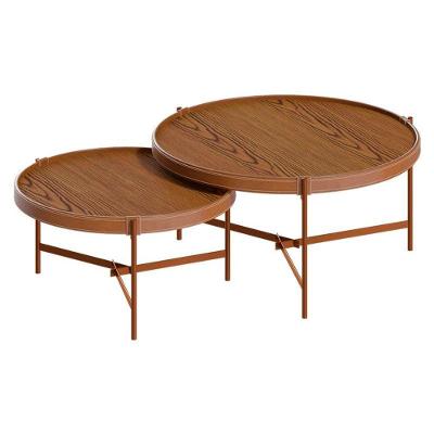 Kit Mesa De Centro Ambiente Aqua Freijó Cobre - Imcal