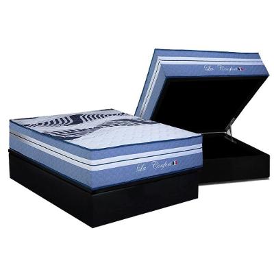 Cama Box Baú Casal + Colchão Molas Paropas La Confort