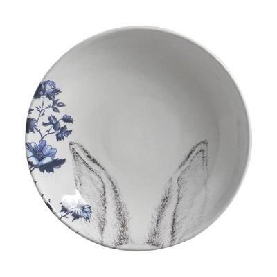 Conjunto de Pratos Fundos Páscoa Coup Toile 6 Peças Cerâmica Branco Porto Brasil
