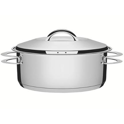 Caçarola Rasa Tramontina Solar Em Aço Inox Fundo Triplo Com Tampa E Alças 24 Cm 4,7 L 62503241