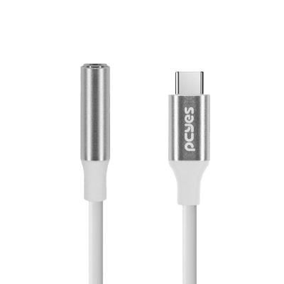 Cabo Usb-c Para P3 Fêmea - Branco - 15cm - P3ucp-15b