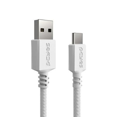 Cabo Usb A 2.0 Macho P/ Usb Tipo-c - Branco - 2 Metros - Nylon - Cbpy03b