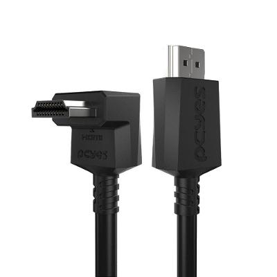 Cabo Hdmi 2.1 Conec.90º Vertical - Preto - 3 Metros - Ph21-3v-e