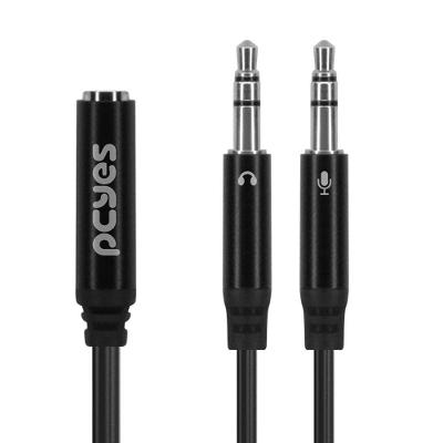 Cabo Adaptador Y P3 Fêmea Para P2 Macho - Preto - 15cm - P3y-15