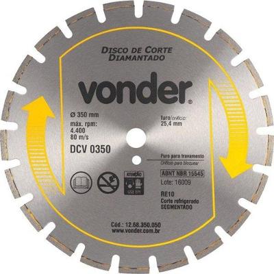 Disco Diamantado Para Asfalto E Concreto Dcv 350 - Vonder