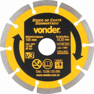Disco De Corte Diamantado 125mm Segmentado V3 - Vonder