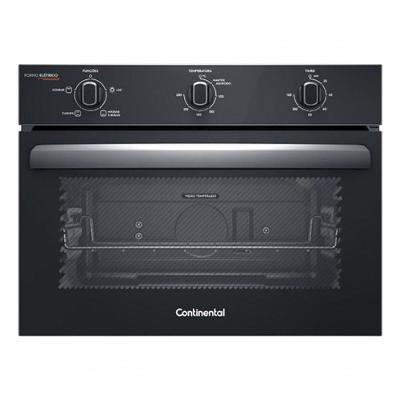 Forno de Embutir Elétrico Continental OC4EM 50L com Toplimpafácil e Vidro Interno Removível Preto