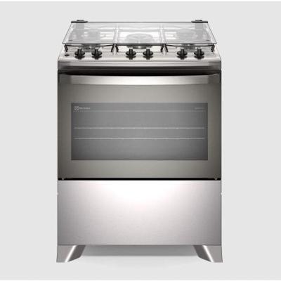 Fogão de Piso 5 Bocas a Gás Electrolux FE5IG Prata com Forno Fast Clean Bivolt