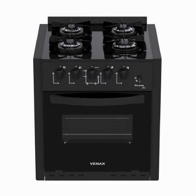 Fogão A Gás De Embutir 4 Bocas Picasso Line Preto Fosco - Venax