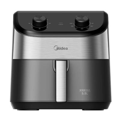 Fritadeira Air Fryer Midea Widemax 5,5L 1900W Preto Inox Timer Ajustável 220V