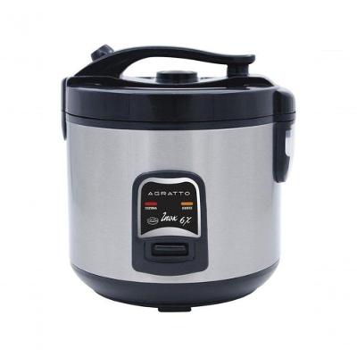 Panela de Arroz Elétrica Agratto Pa6x 6 Xícaras 400W Antiaderente Inox 110V