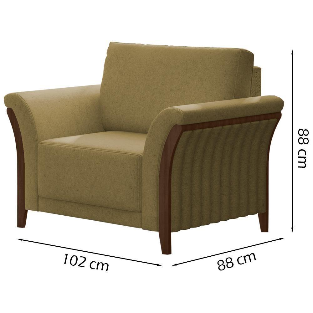 Kit Sofa 222 Cm E Poltrona Decorativa Royalle Linho Tce 1025 Moll Tce 1025 - 11