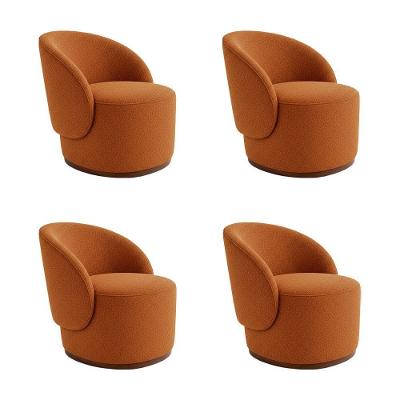 Kit 4 Poltronas Decorativa Premium Orgânica Para Recepção E Clinicas Em Bouclê Italiano Terracota