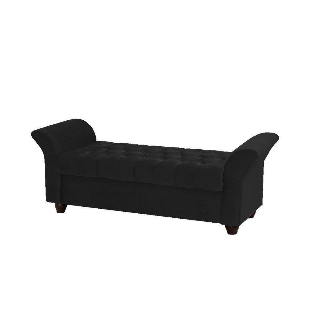 Recamier Divã Morabe P04 160 Cm Suede Preto Tca 944 - 4