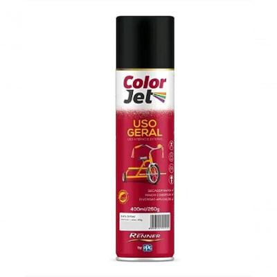 Tinta Spray Color Jet Preto Fosco 400ml Renner