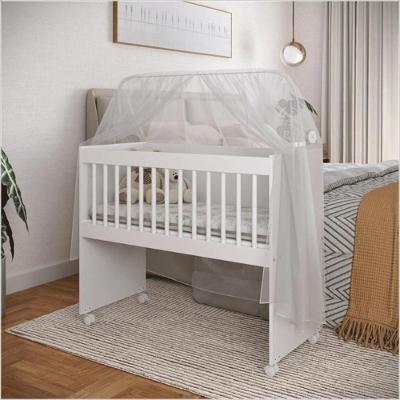 Mini Berço Moisés Multifuncional Vira Mesa, Aparador E Escrivaninha MDF Branco