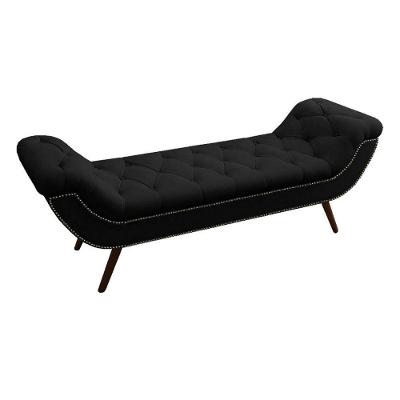 Recamier Divã Odessa P04 140 Cm Suede Preto Tca 944