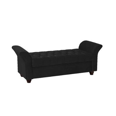 Recamier Divã Morabe P04 160 Cm Suede Preto