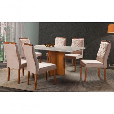 Sala De Jantar Completa 6 Cadeiras1,60x0,90m Bella Art Salas