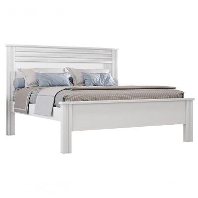 Cama Casal Com Painel Ripado - Rivera-branco Novo Horizonte