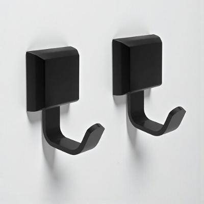 Suporte 2 Unid Cabide Cabideiro Gancho Preto
