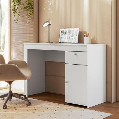 Escrivaninha Para Quarto Com 1 Porta E 1 Gaveta Lateral Branco