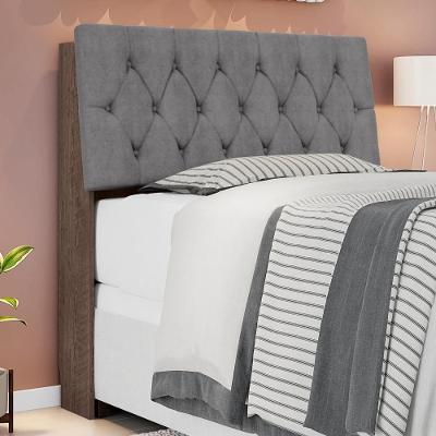 Cabeceira Casal Capitonê Chocolate Cinza