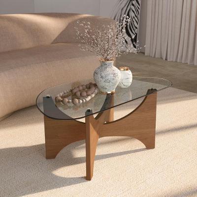 Mesa De Centro Com Tampo De Vidro Redondo