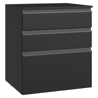 Balcão De Cozinha 60 Cm 3 Gavetas Suspenso Preto Nice Madesa Preto