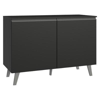 Balcão De Cozinha 120 Cm 2 Portas Com Pés Preto Nice Madesa Preto