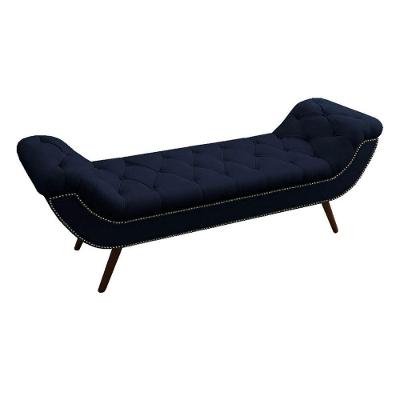 Recamier Divã Odessa P04 160 Cm Suede Azul Marinho Tca 948