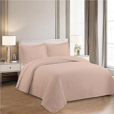 Kit Cobre Leito Colcha Anarruga Nuvem 3 Peças Casal 220x240cm Rosa Peach Sonhare