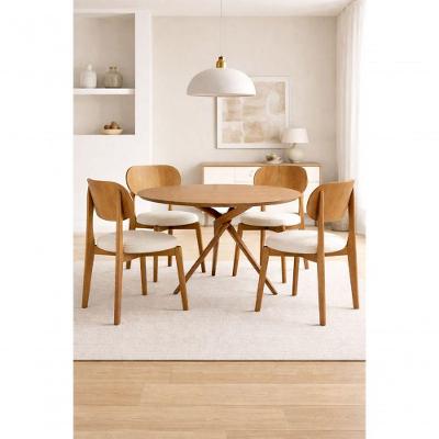 Sala De Jantar 4 Cadeiras Mesa Redonda Origem - Solara