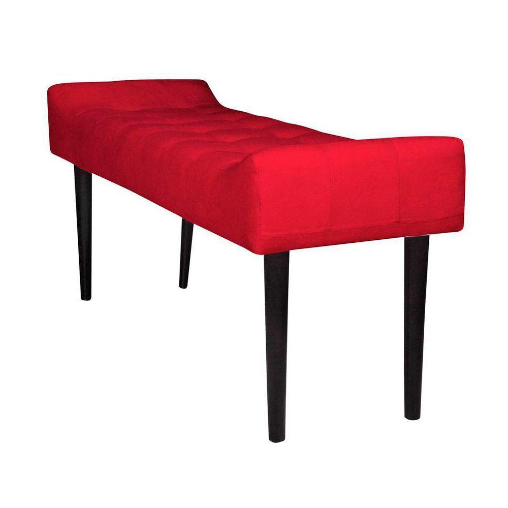 Recamier Roma Capitonê Em Suede - Vermelho - Cor: Vermelho - 3