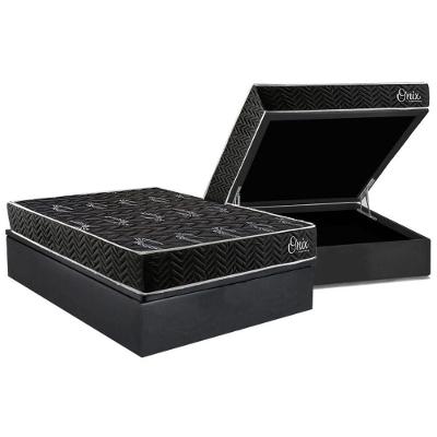 Cama Box Baú Casal + Colchão Ortopédico Kappesberg D28 Anatã´mico Onix + Base Crc Corano Gray