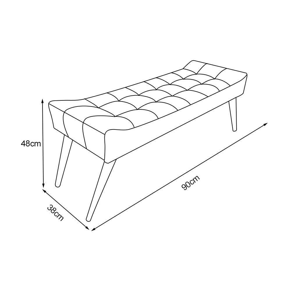 Recamier Roma Capitonê Em Suede - Azul - Cor: Azul - 2
