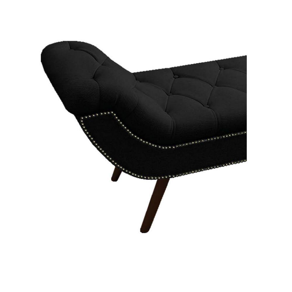 Recamier Divã Odessa P04 160 Cm Suede Preto Tca 944 - 3