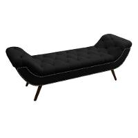 Recamier Divã Odessa P04 160 Cm Suede Preto Tca 944 - 1