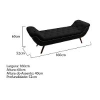 Recamier Divã Odessa P04 160 Cm Suede Preto Tca 944 - 5