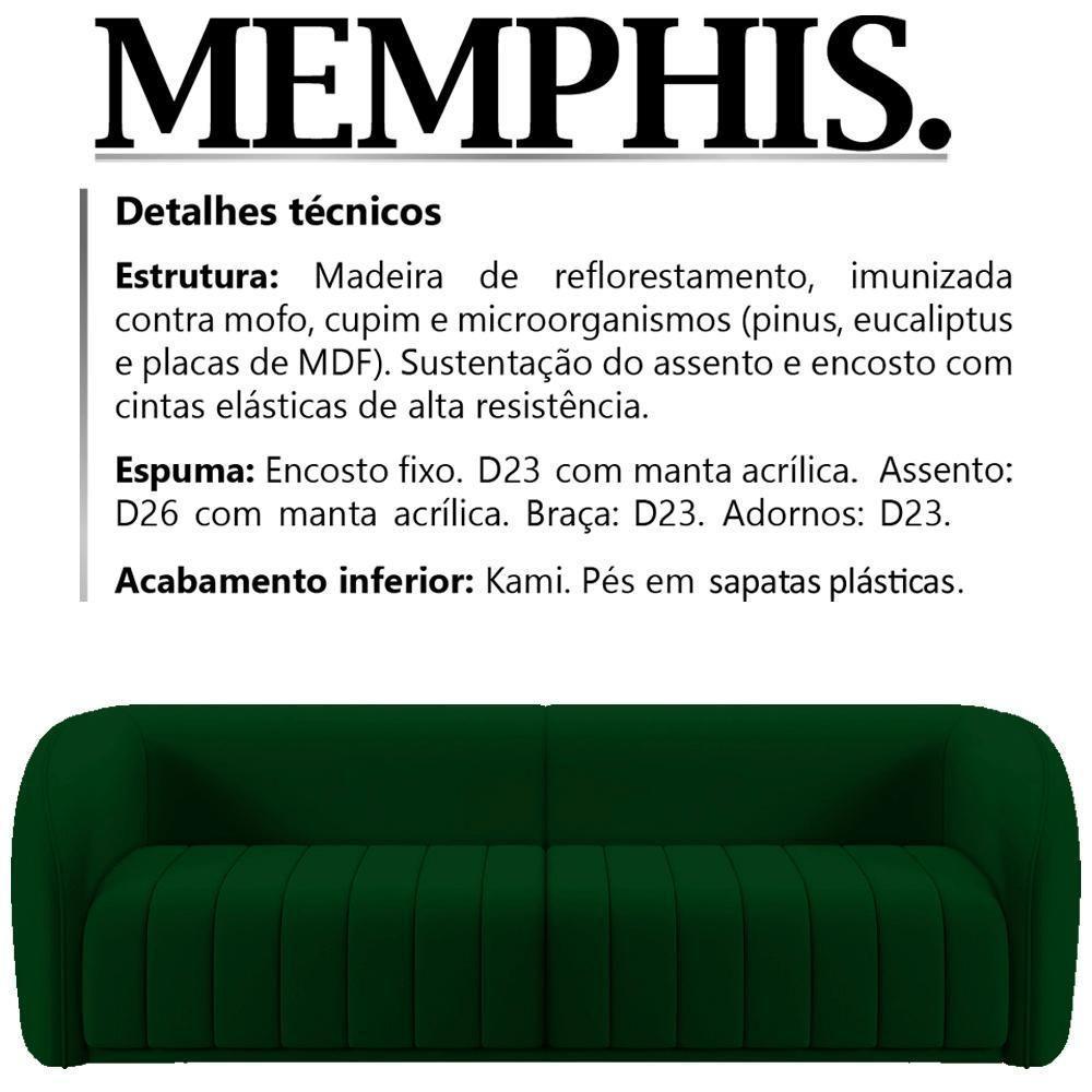 Sofa 3 Lugares 252 Cm Memphis Veludo Sl 947 Moll Sl 947 - 8