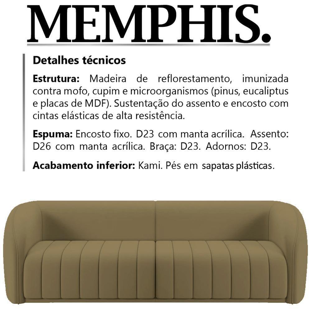 Sofa 3 Lugares 252 Cm Memphis Veludo Sl 945 Moll Sl 945 - 9