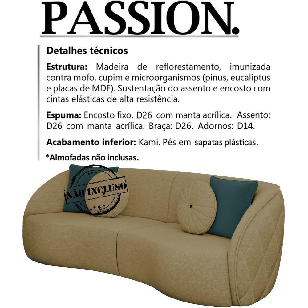 Sofa 4 Lugares 288 Cm Passion Linho Tce 1025 Moll Tce 1025 - 7