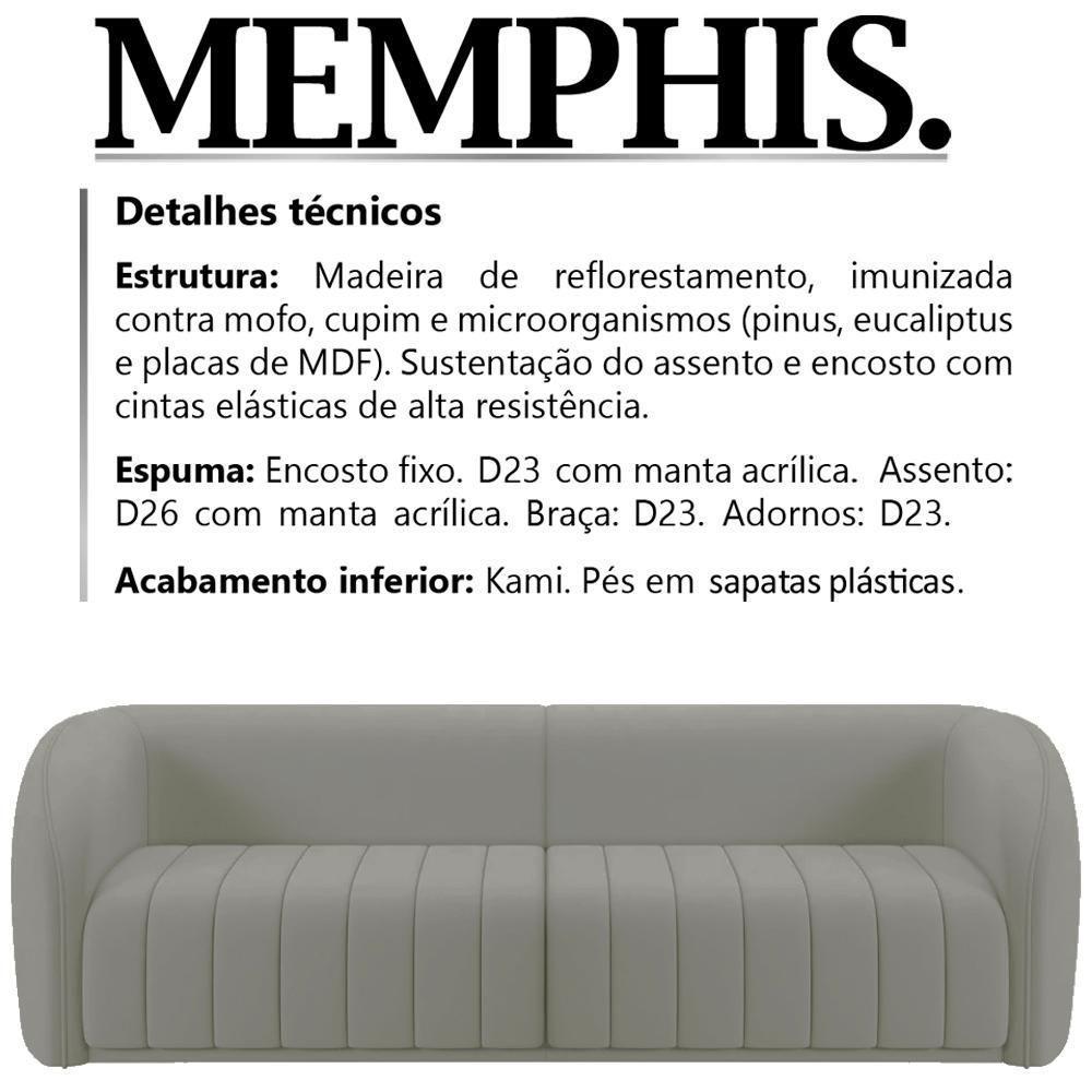 Sofa 3 Lugares 252 Cm Memphis Veludo Sl 940 Moll Sl 940 - 8