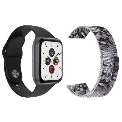 Kit 1 SmartWatch Preto Android iOS + 1 Pulseira Camuflada