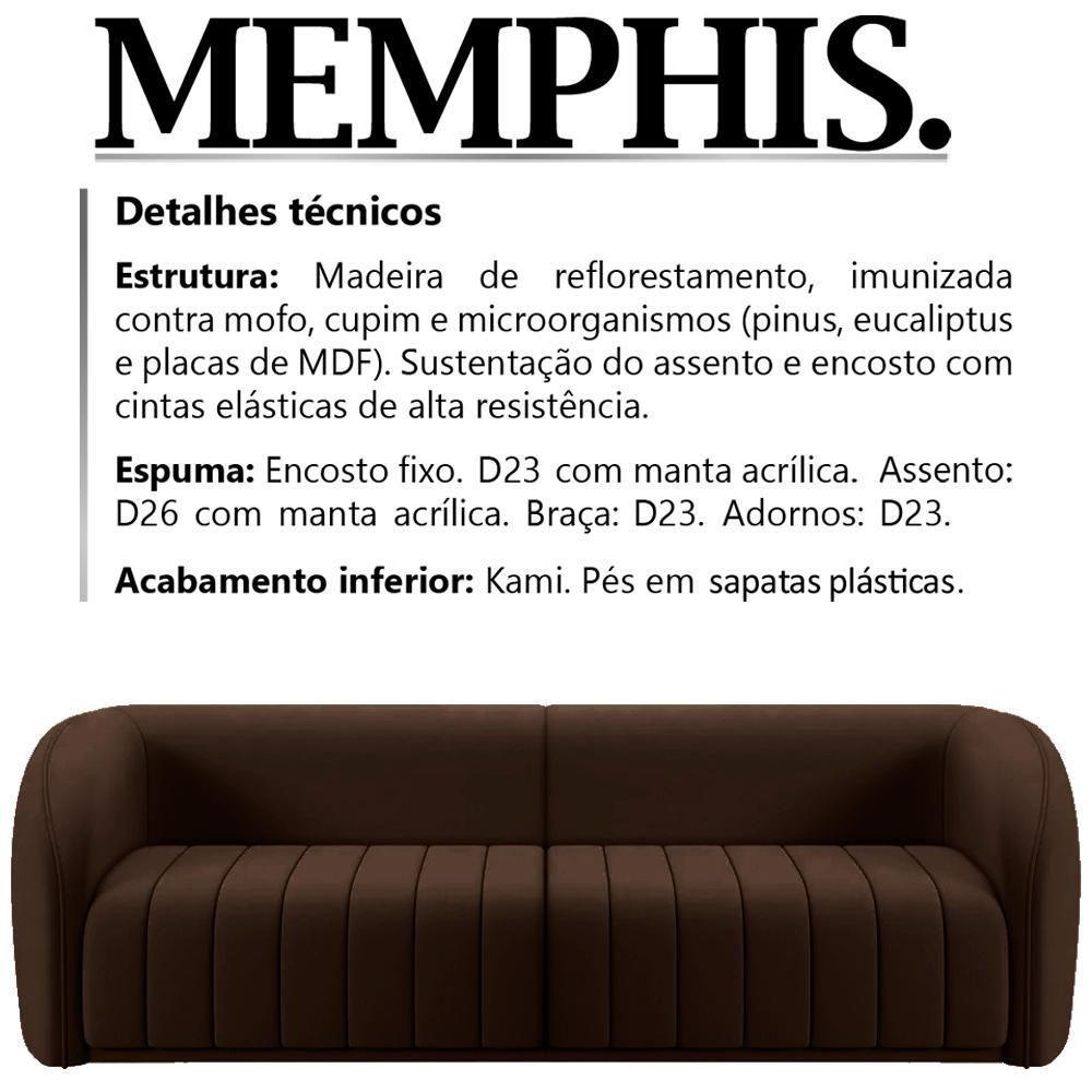 Sofa 4 Lugares 292 Cm Memphis Veludo Sl 942 Moll Sl 942 - 8