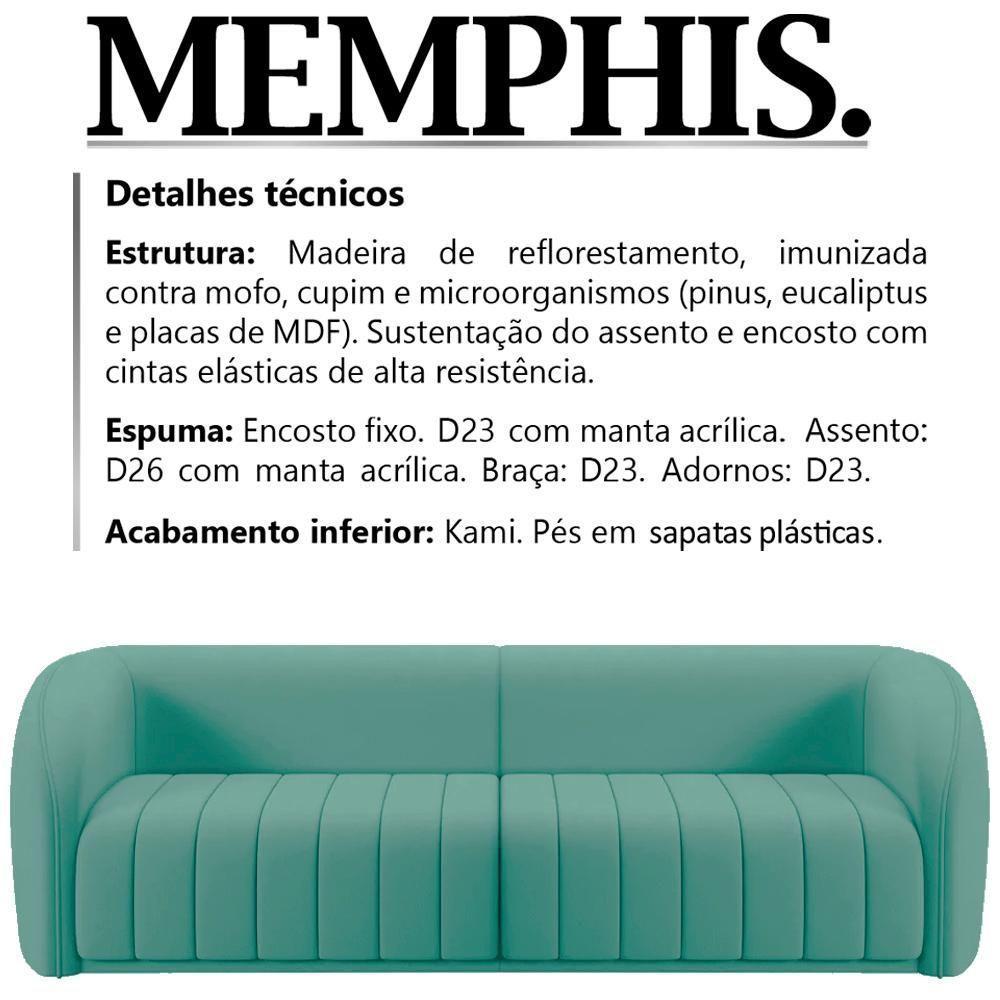 Sofa 4 Lugares 292 Cm Memphis Veludo Sl 946 Moll Sl 946 - 8