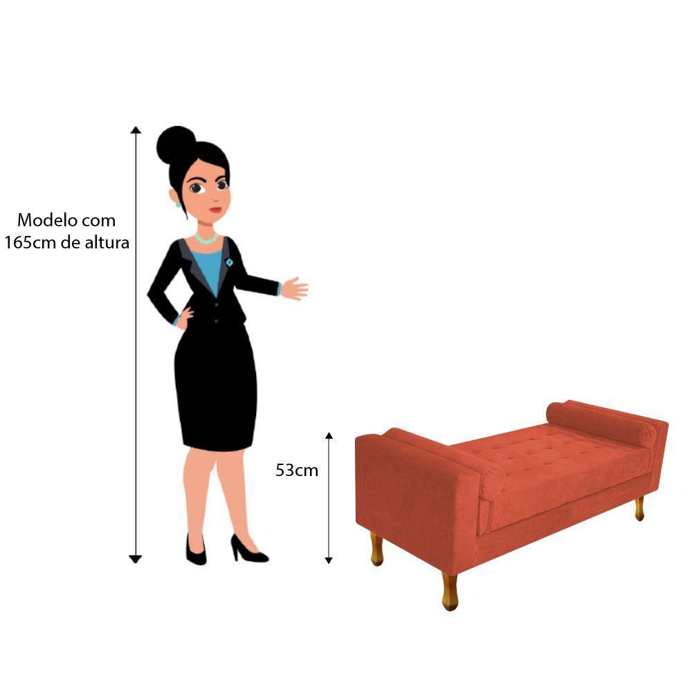 Recamier Félix Solteiro 100cm Suede Terracota Doce Sonho - 7