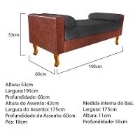 Recamier Félix King 195cm Corano Nozes Chumbo Doce Sonho - 2